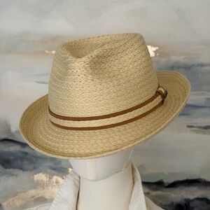 Biltmore 1917 Heritage Straw Fedora Size Large/Unisex Classic Style Summer